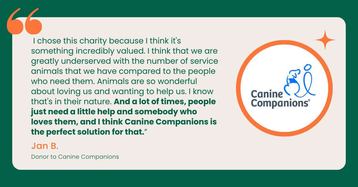 Canine Companions testimonial